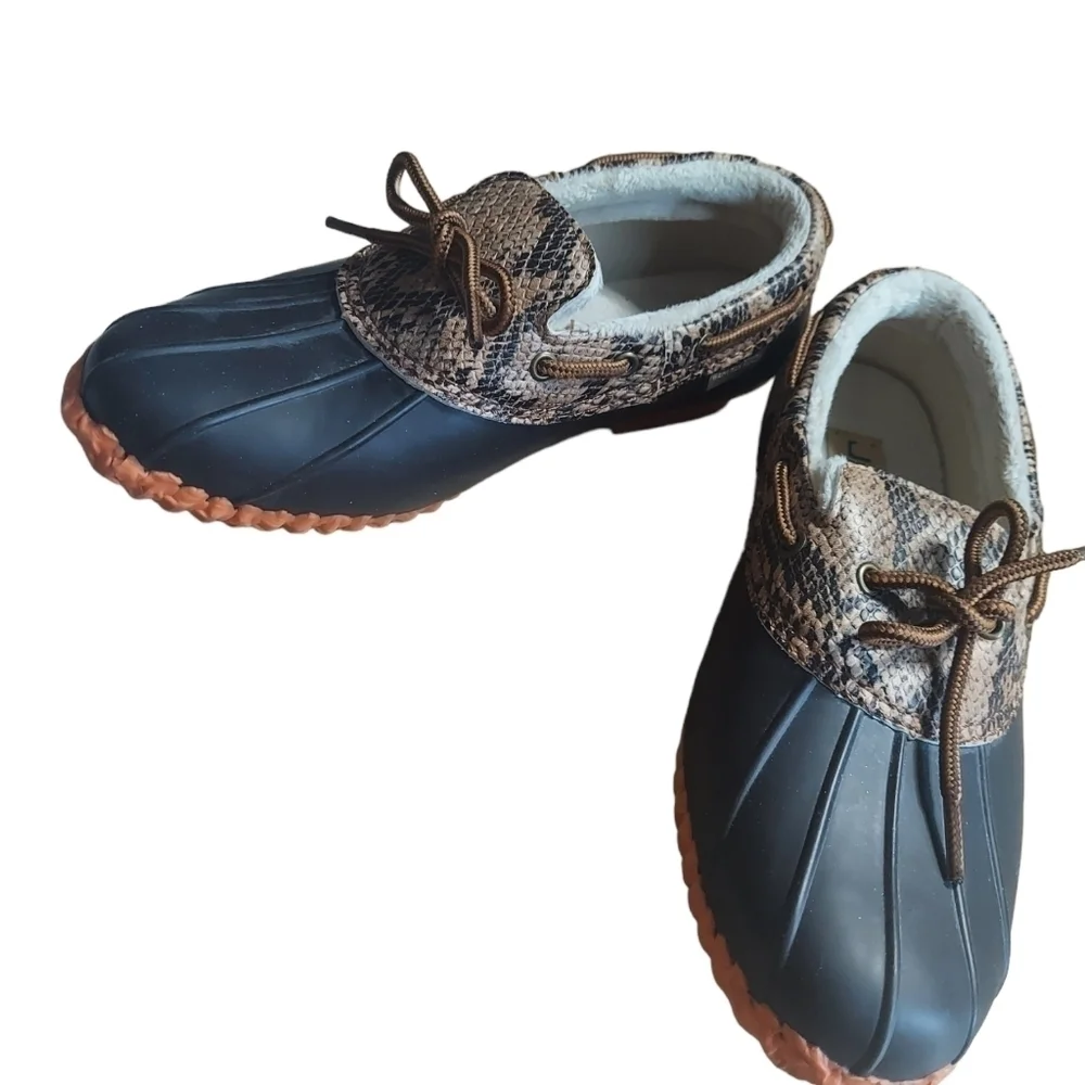 7.5 JBU brown snakr skin waterproof rain‎ shoes